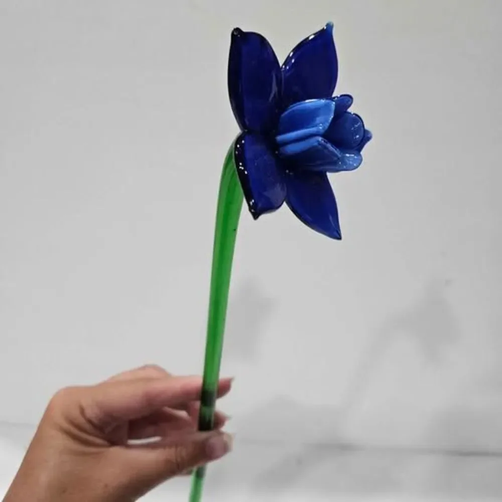 Blue Glass Flower